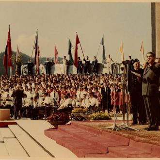 1961 - Govor ob obisku vrhovnega ruskega politika Leonida Brežnjeva v Velenju, avtor nn